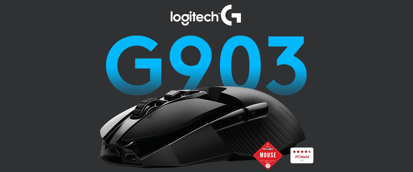 Logitech - G903 Lightspeed Wireless Optical Gaming Ambidextrous Mouse with RGB Lighting - Black